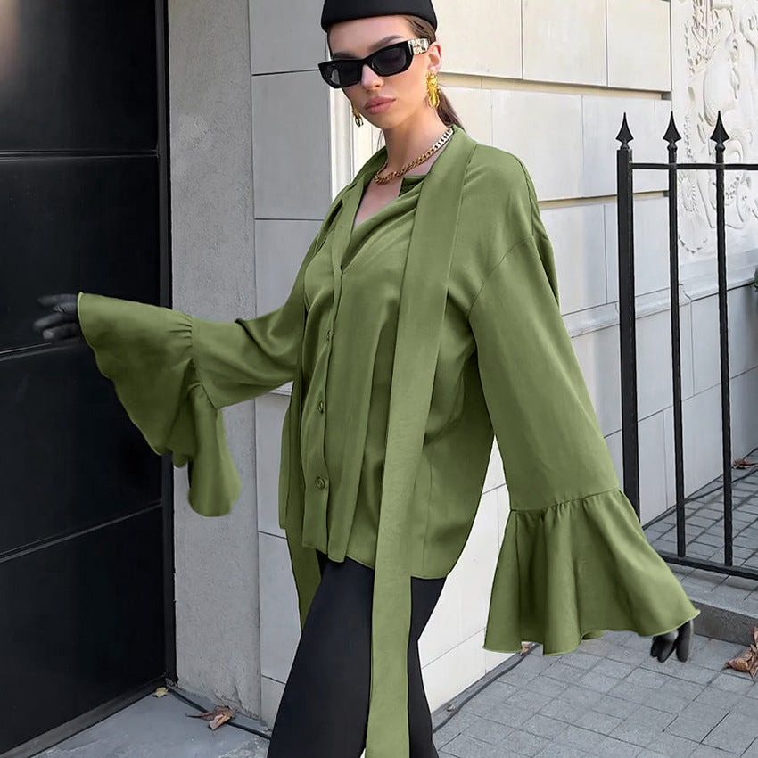 ARVIKA Flowy Bell Sleeve Blouse